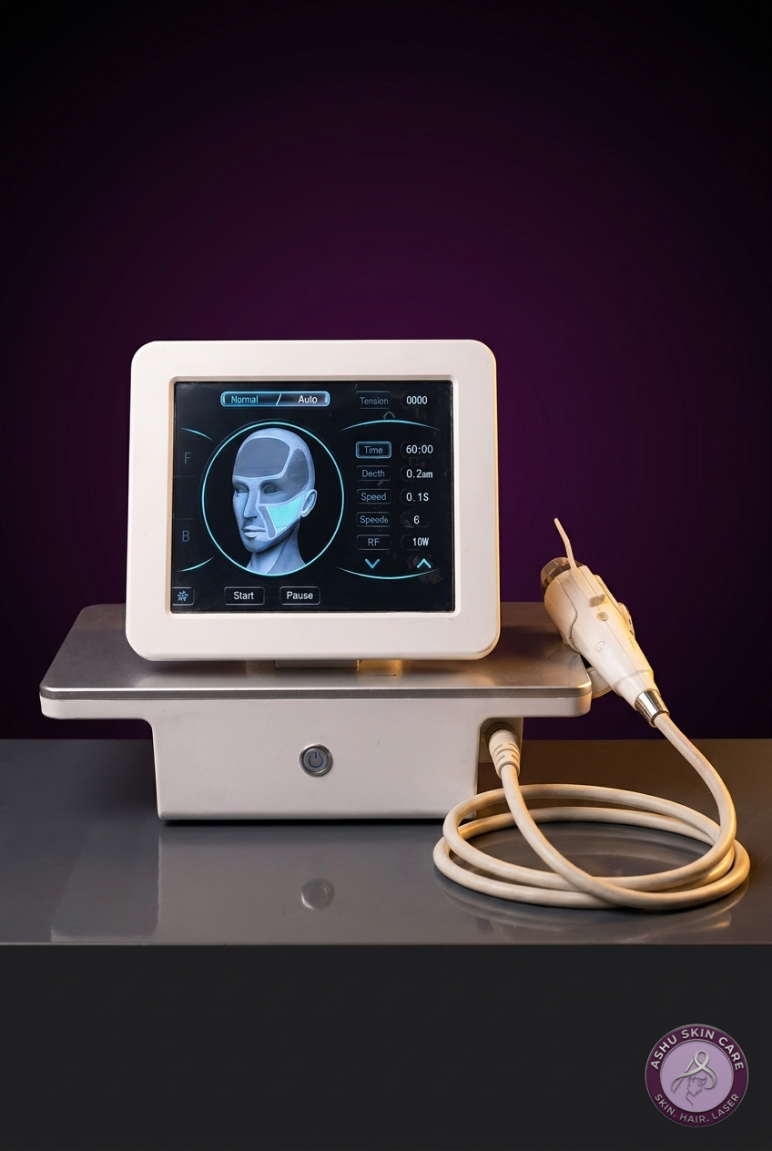 HIFU face tightening device at Ashu Skin Care